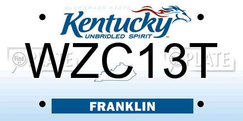 WZC13T Kentucky License Plate