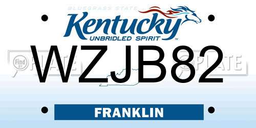 WZJB82 Kentucky License Plate