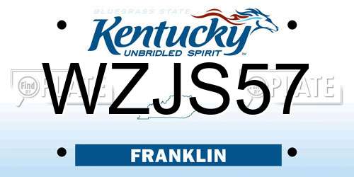 WZJS57 Kentucky License Plate