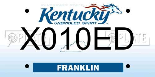 X010ED Kentucky License Plate