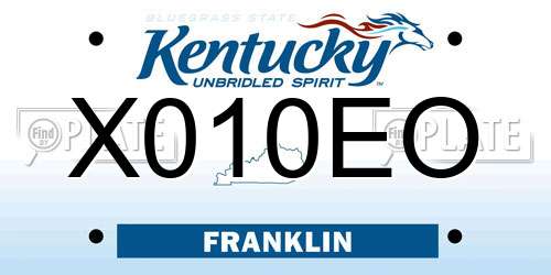X010EO Kentucky License Plate