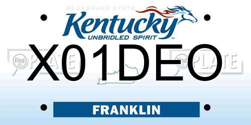 X01DEO Kentucky License Plate
