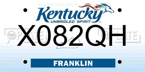 X082QH Kentucky License Plate