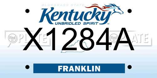 X1284A Kentucky License Plate