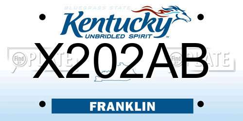 X202AB Kentucky License Plate