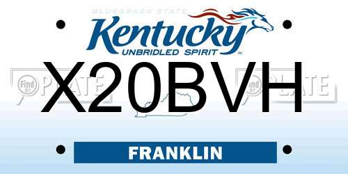 X20BVH Kentucky License Plate