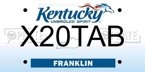X20TAB Kentucky License Plate