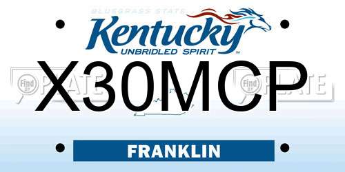 X30MCP Kentucky License Plate