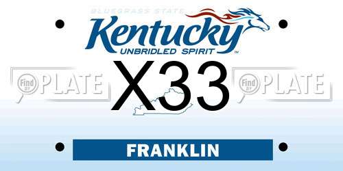X33 Kentucky License Plate