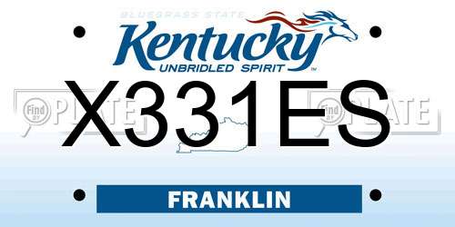X331ES Kentucky License Plate