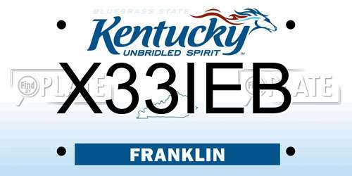 X33IEB Kentucky License Plate