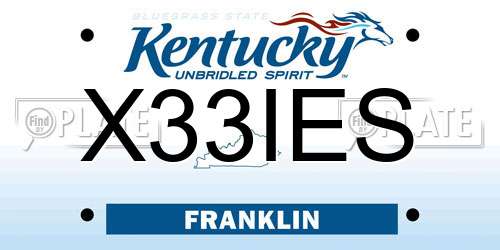 X33IES Kentucky License Plate