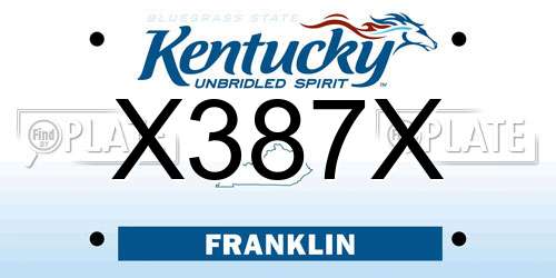 X387X Kentucky License Plate