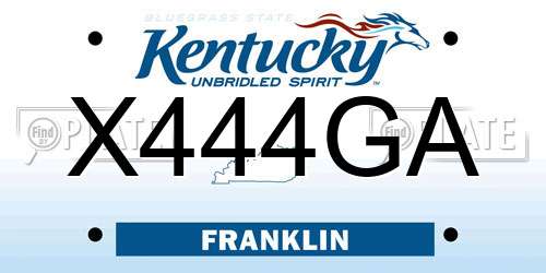 X444GA Kentucky License Plate