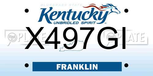 X497GI Kentucky License Plate