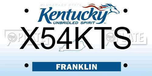 X54KTS Kentucky License Plate