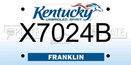 X7024B Kentucky License Plate