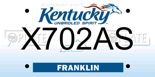 X702AS Kentucky License Plate