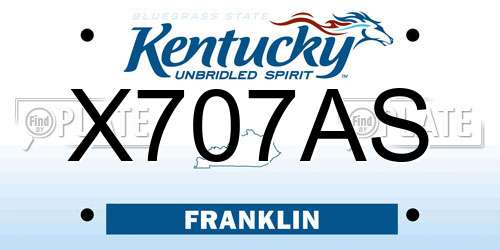 X707AS Kentucky License Plate