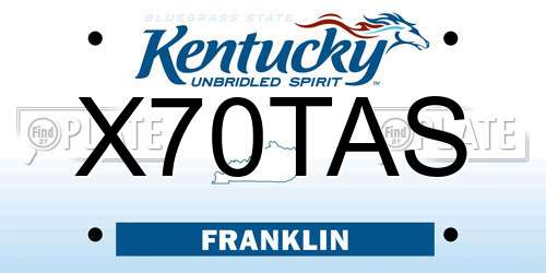 X70TAS Kentucky License Plate