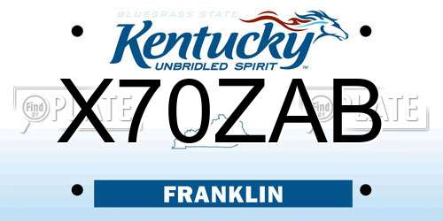 X70ZAB Kentucky License Plate