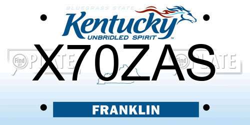 X70ZAS Kentucky License Plate