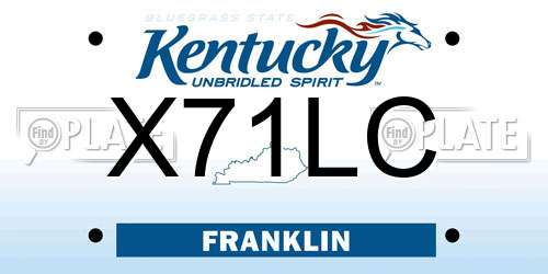 X71LC Kentucky License Plate