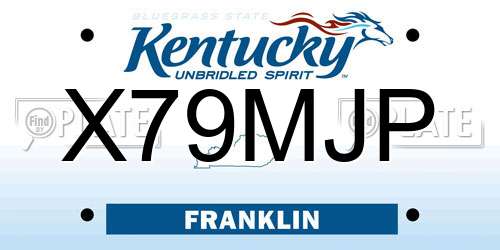 X79MJP Kentucky License Plate