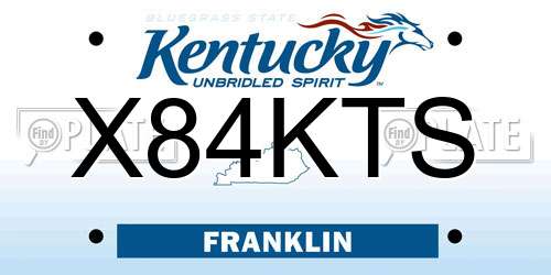 X84KTS Kentucky License Plate