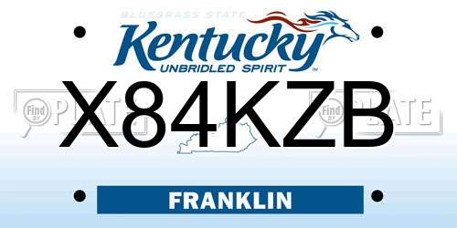 X84KZB Kentucky License Plate