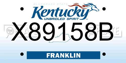 X89158B Kentucky License Plate