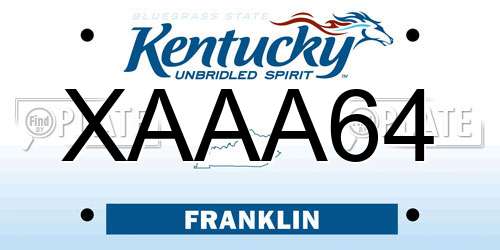XAAA64 Kentucky License Plate