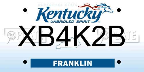 XB4K2B Kentucky License Plate