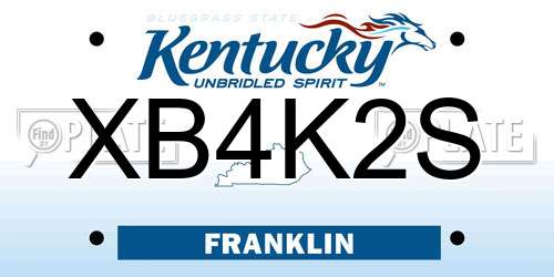 XB4K2S Kentucky License Plate