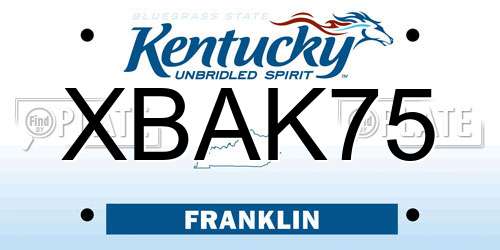 XBAK75 Kentucky License Plate