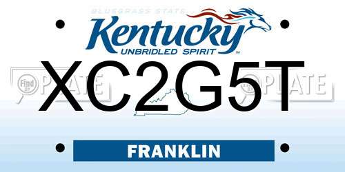 XC2G5T Kentucky License Plate