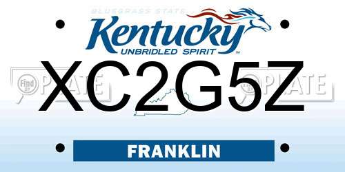 XC2G5Z Kentucky License Plate