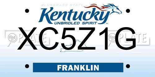 XC5Z1G Kentucky License Plate