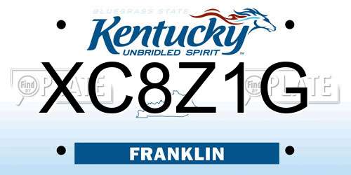 XC8Z1G Kentucky License Plate