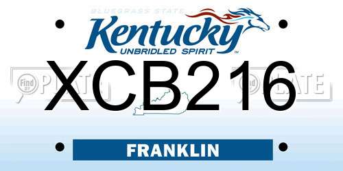 XCB216 Kentucky License Plate