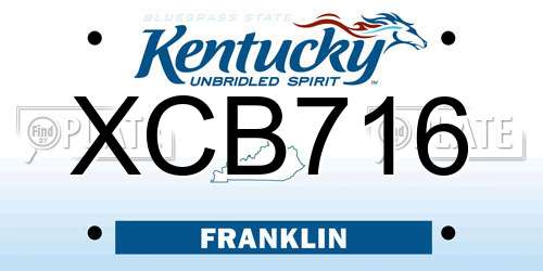 XCB716 Kentucky License Plate