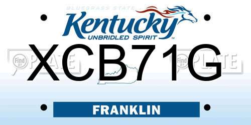 XCB71G Kentucky License Plate