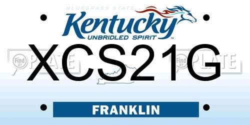 XCS21G Kentucky License Plate