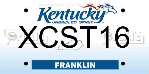 XCST16 Kentucky License Plate