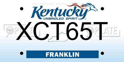 XCT65T Kentucky License Plate
