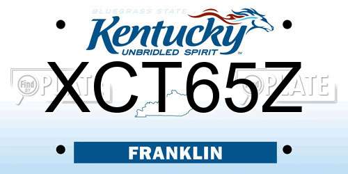 XCT65Z Kentucky License Plate