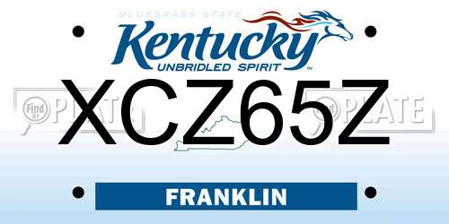 XCZ65Z Kentucky License Plate