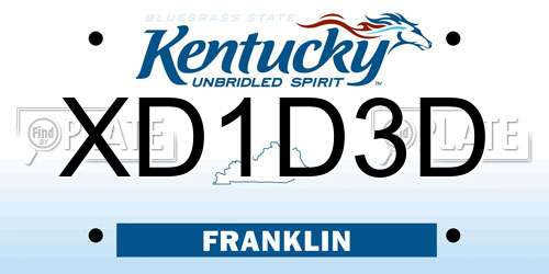 XD1D3D Kentucky License Plate