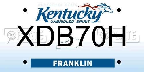 XDB70H Kentucky License Plate