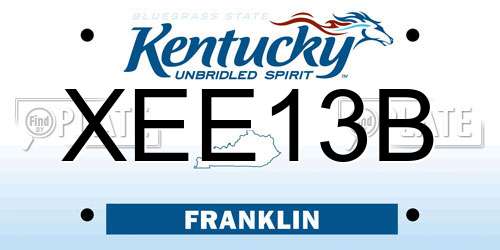 XEE13B Kentucky License Plate